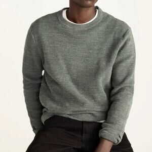 J. Crew Men's Rugged cotton waffle Crew neck sweater Grey XL